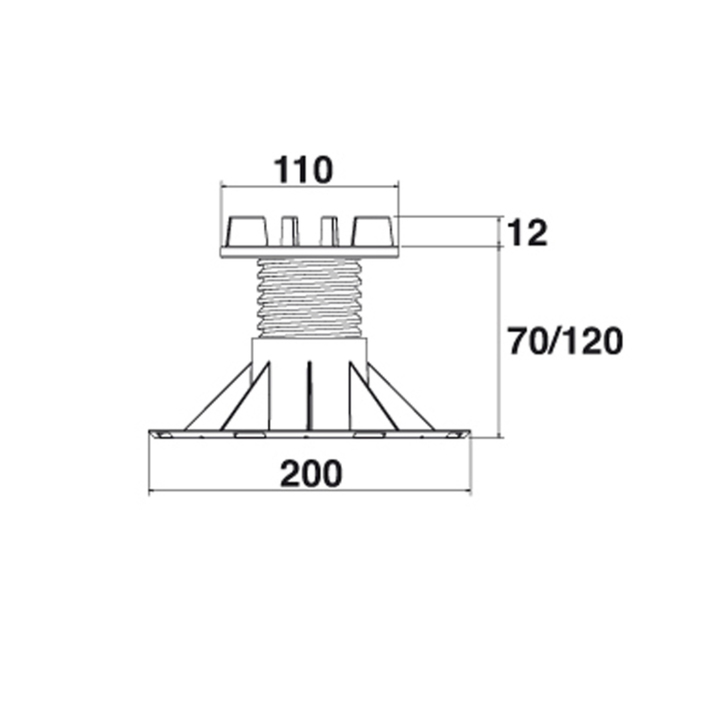 SB 4 Adjustable Pedestal support for raised floor (70-120 mm)